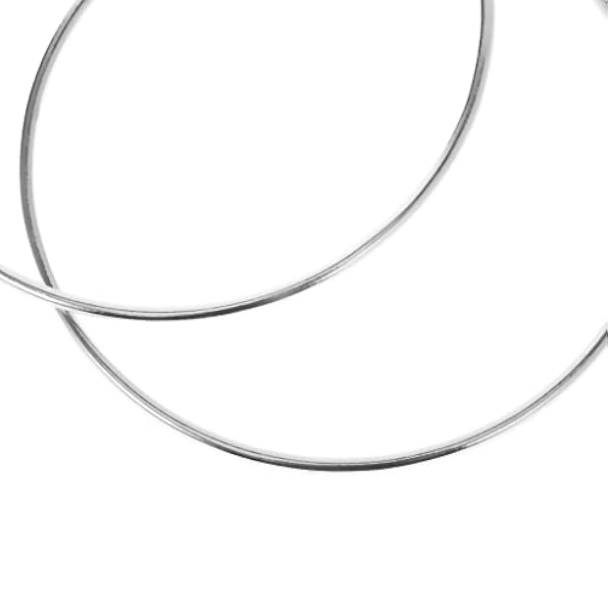 Women's Silver Alloy Smooth Large Round Hoop Earrings